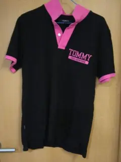 TOMMY 黒/ピンク ポロシャツ