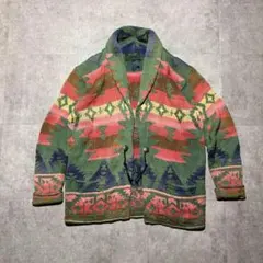 90s ラルフローレン ポロカントリー ネイティブ柄　ガウン 綿 ビンテージ
