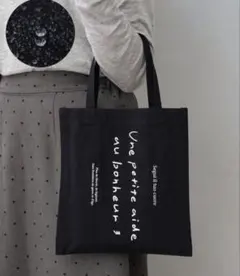 3coins はっ水ミニトートバッグ　ブラック