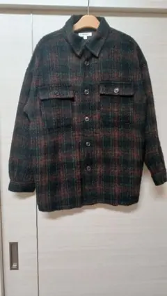 ニコアンド　シャギーチェックコート　Mサイズ