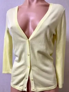 インディヴィ　トップス　カーディガン　レモンイエロー
