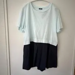 JIL SANDER NAVY バイカラー 切替カットソー 半袖のサムネイル