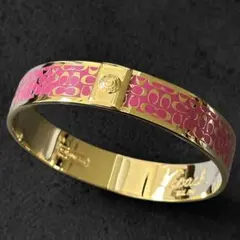 COACH y2k archive 00s ピンクシグネチャー ゴールドバングル