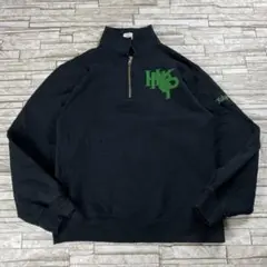 90s ジャージーズ ハーフジップ スウェット チームロゴ ブラック