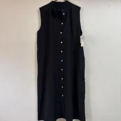 ノースリーブシャツワンピース ブラック M-L