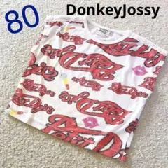 ☆80 DonkeyJossy 白地 デザイン Ｔシャツ レース オシャレ☆のサムネイル
