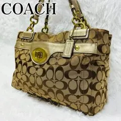 COACH 12515 Signature Shoulder Bag Gold | Mercari