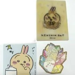 まじかるちいかわ レンチキュラーカード うさぎ 1枚＋ステッカー2枚セット