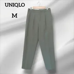 ユニクロ　スラックス ポリエステル混紡　灰緑　M