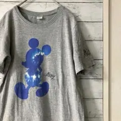 Disney ディズニー　Tシャツ　ミッキーシルエット　タイダイ染風　古着屋購入