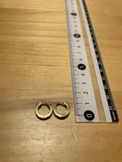 ステンレス製　パープルとゴールドのフープピアス 約1cm