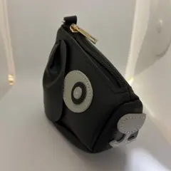 未使用　犬　顔型ポーチ 黒 合成皮革　ホルダー　フェイス型　立体