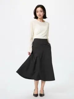 コットンナイロンサーキュラースカート/丈短めのサムネイル