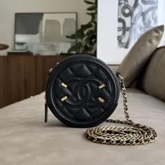 本日限定セール】 CHANEL ラウンド ツイード チェーンバッグ 希少