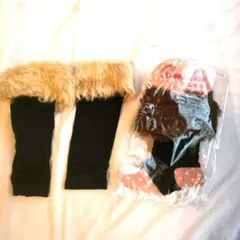 【a.v.v】 ブーツデコ レッグウォーマー ブラウン×ブラック +おまけ