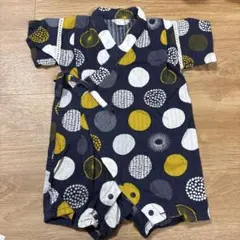 après les cours 甚平 80 ネイビー 水玉