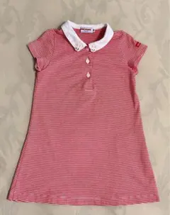 【ミキハウス 】半袖ワンピース 赤 ボーダー 90cm