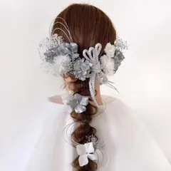 成人式 結婚式 卒業式 髪飾り 前撮り ヘアアクセサリー 編みおろし -341