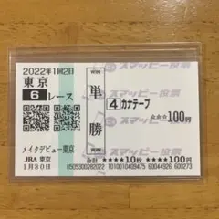 ロードカナロア　メイクデビュー（新馬戦）　現地的中単勝馬券 カナテープ メイクデビュー（新馬戦） 現地的中応援馬券 ☆25.関屋記念