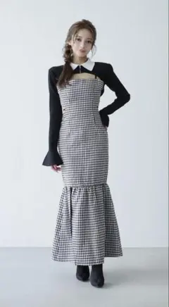 Back open houndstooth ensemble