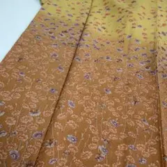 小紋付下げ 正絹 ぼかし染め 可愛い花柄 袷 着物 あ-40