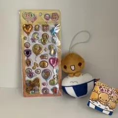 なっとうちゃん　ぷくキラシール&ミニぬいストラップ