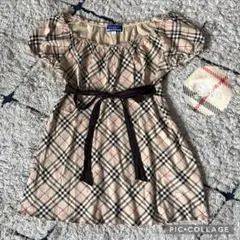 【美品✨】バーバリーブルーレーベル　シャツ　ノバチェック　リボン　フリル　38
