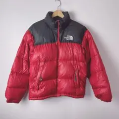 ノースフェイス　メンズ　ヌプシ　ダウンジャケット　アウター　赤　古着