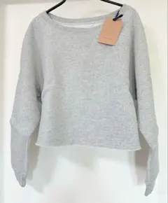 【新品未使用】トゥデイフル　グレー クロップドスウェット トレーナー　裏起毛