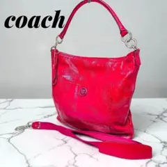 コーチ ハンドバッグ 2way ショルダーバッグ 肩掛け 斜めがけ エナメル