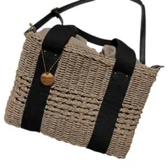 極美品 LEPSIM かごバッグ 巾着 編み込み ショルダーバッグ ベージュ系のサムネイル