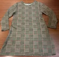 ミ*ー様 チェック柄　チュニック 長袖　Lサイズ　裏起毛
