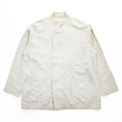 YOKE ピンストライプ シャツジャケット リネン 麻 ベージュ Pinのサムネイル
