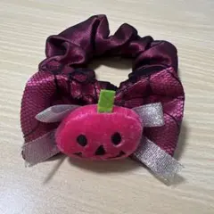 ハロウィン カボチャ シュシュ ピンク ヘアアクセサリー