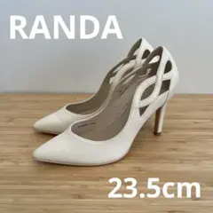 週末SALE【RANDA】状態良好◎ホワイトオープントゥパンプス 23.5cm