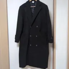 Casper John ブラック ダブルブレスト チェスターコート S