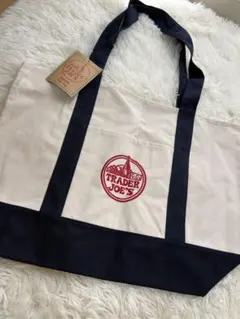 TRADER JOE'S トートバッグ アイボリー/ネイビー