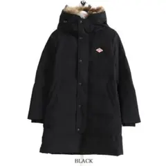 DANTON ダントン タッサーダウン コート ジャケット ファー付き 黒 M