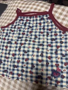 チェック柄ハート模様チュニック 120cm