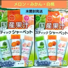 ✩国産果汁✩凍らせてスティックシャーベット【計2袋】メロン　みかん　桃⑰