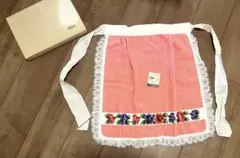 FEILER ピンク 花柄刺繍 エプロン