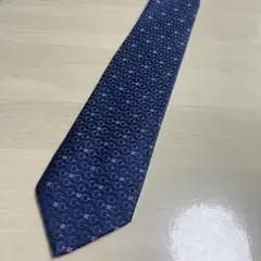 CELINE セリーヌ ネクタイ マカダム柄 ネイビー シルク