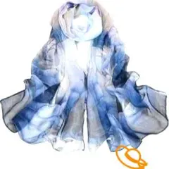 【この夏のトレンド】ストール　レディース　 花柄　青　大判　薄手　夏用のサムネイル