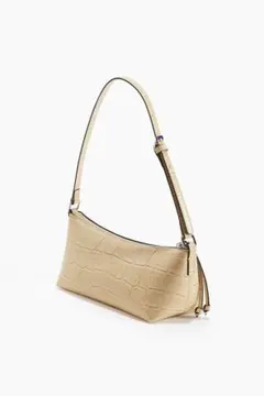 H&M ライトベージュ 型押し ショルダーバッグ