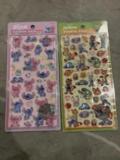 あ*様 スティッチ&ズートピア ボンボンドロップシールセット