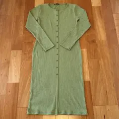 美品ZARAレディースワンピースロンググリーン Lサイズ