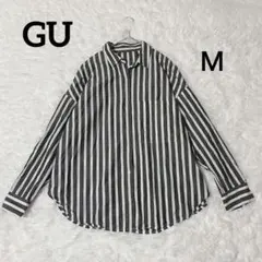 ジーユー GU ストライプオーバーサイズシャツ 長袖 レディース