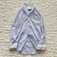 ポロラルフローレン　小花柄×ストライプブルーシャツ　4