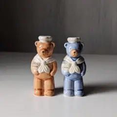 未使用　クマさん　調味料入れセット　塩胡椒　陶磁器製　ソルト&ペッパー　置物