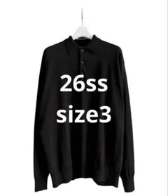 comoli 26ss コットンニットポロsize3 COMOLI (コモリ) コットン ニットポロ